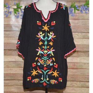 Layerz Clothing Womens Black Short Sleeve V-Neck Blouse Top Plus Size 3XL